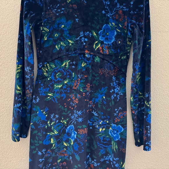 Maeve Constance Velvet Midi Dress Womens Small Blue Floral Party Holiday Boho - Picture 8 of 14